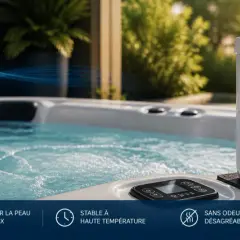 Un spa avec un traitement au brome lent, idéal pour une désinfection efficace et douce pour la peau.