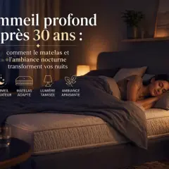 Une femme dort paisiblement. Le matelas et l'ambiance nocturne favorisent un sommeil profond, pas comme le maté qui peut empêcher de dormir.