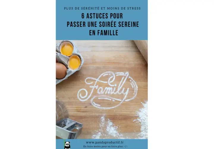 Œufs cassés sur une planche en bois, avec le mot "Family" écrit en farine. Un moment de partage familial, comme un thé apaisant.