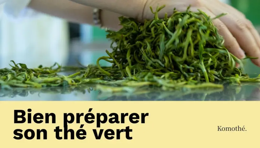 Des feuilles de thés verts fraîchement récoltées, prêtes à être infusées pour un moment de détente.