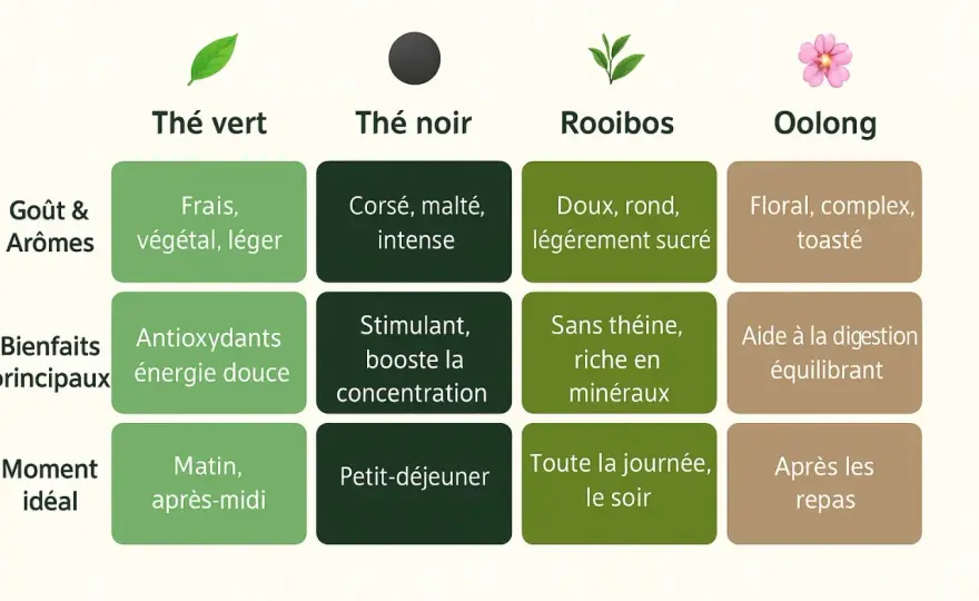 Thé vert ou noir le matin - Lequel choisir pour un réveil idéal ?
